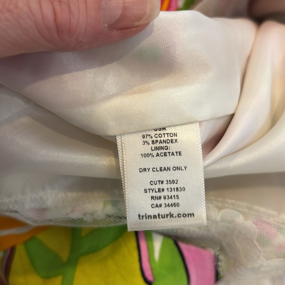 Trina Turk Tropical Print Cotton Shift Dress Size 4 - Picture 10 of 12
